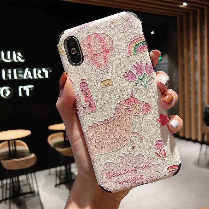 Япония и Южная Корея мультфильм милый для Iphone 66S 6P 78 78plus Xxs Xr Xsmax рельефный мягкий