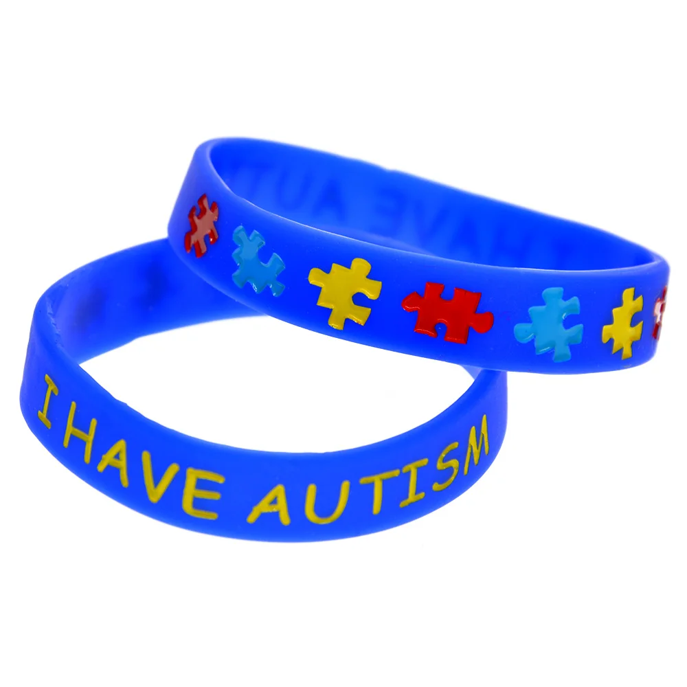 OBH 1 ПК у меня аутизм с головоломки Wristband силикона детская Размеры разноцветный