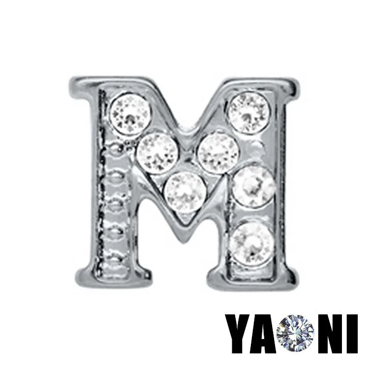 20 шт. в партии бесплатная доставка хрустальные буквенные амулеты алфавит М для
