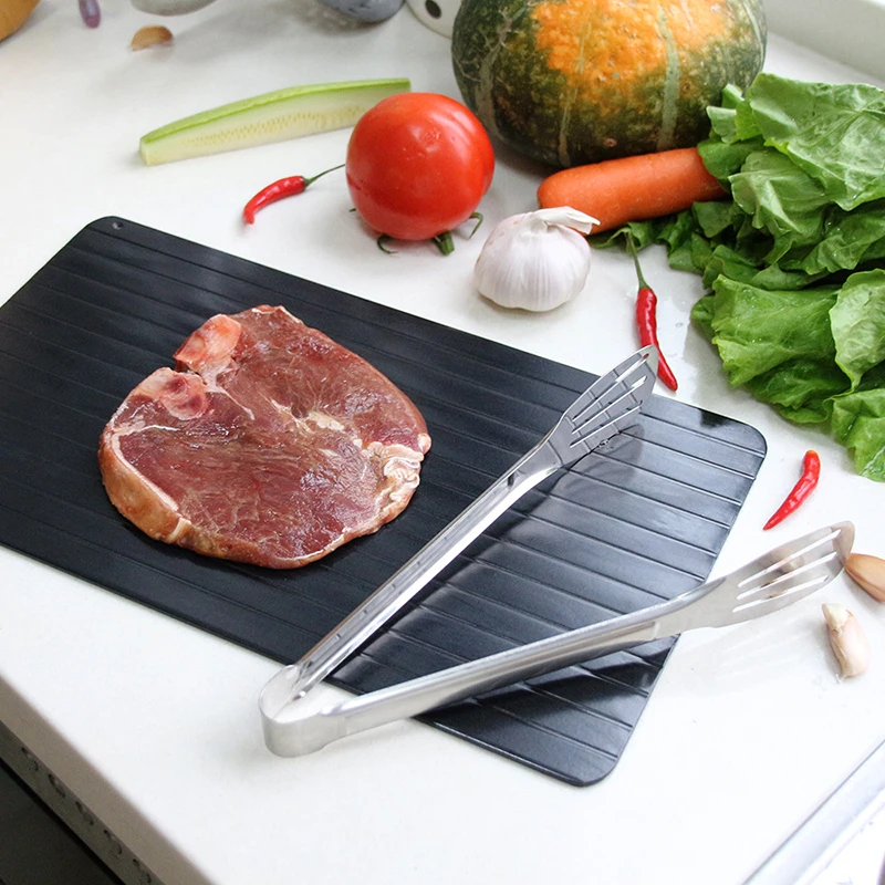 

Fast Defrost Tray Safest Way Rapid Thaw Frozen Food Meat Quickly Home Defrosting Board Plate Kitchen Accessories Gadgets Tools