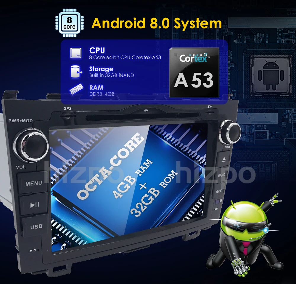 Android 8 0 HD 1024*600 автомобильный dvd плеер радио для Honda CRV 2007 2008 2009 2010 2011 4G WIFI GPS навигация