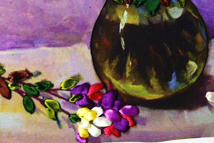 Рукоделие, сделай сам Набор для вышивания крестиком, белая Маргаритка цветы ваза лента вышивка крестиком ручной работы Свадебный декор