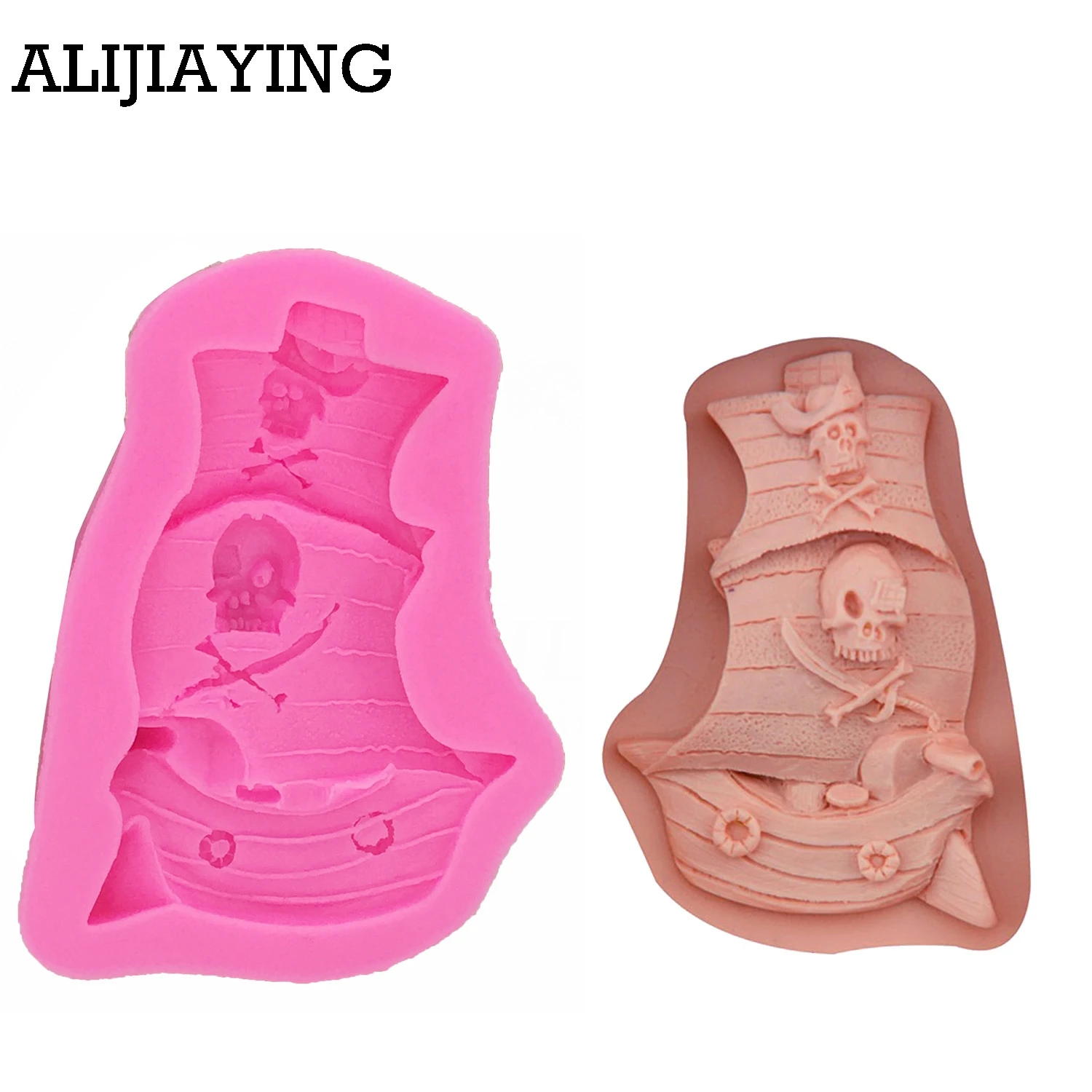 M0156 мультфильм морской Ровер череп и пиратский корабль силиконовый помадка мыло
