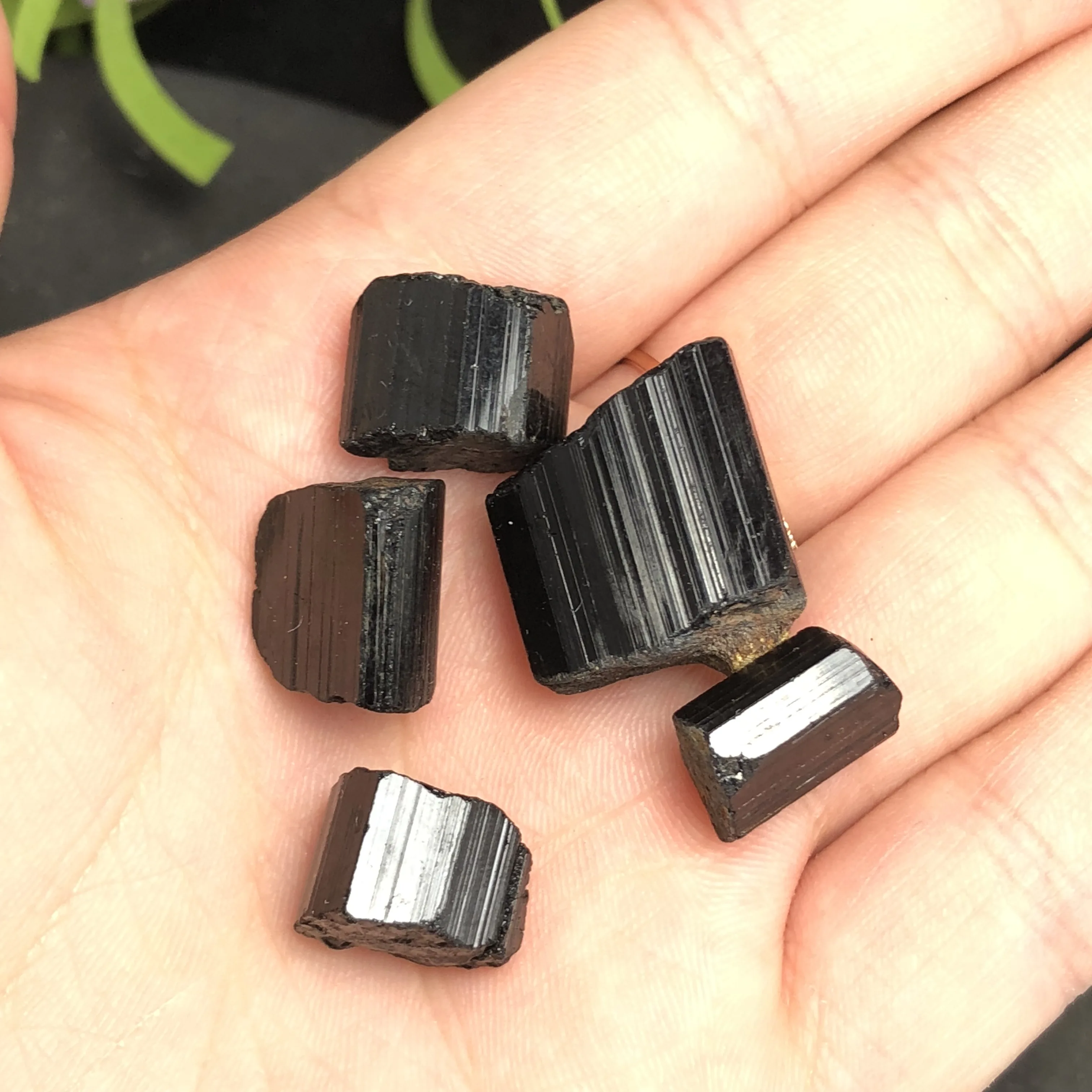 5 шт. натуральный черный турмалин кварцевый кристалл сырой камень минеральный