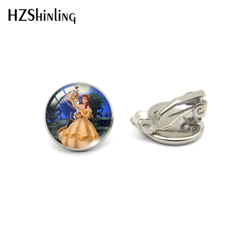 Silver-4 HZSHINLING тренд Красавица и Чудовище Fahion Moive и мультфильм шаблон стеклянные подвески ювелирные изделия - Окраска металла: Silver-4