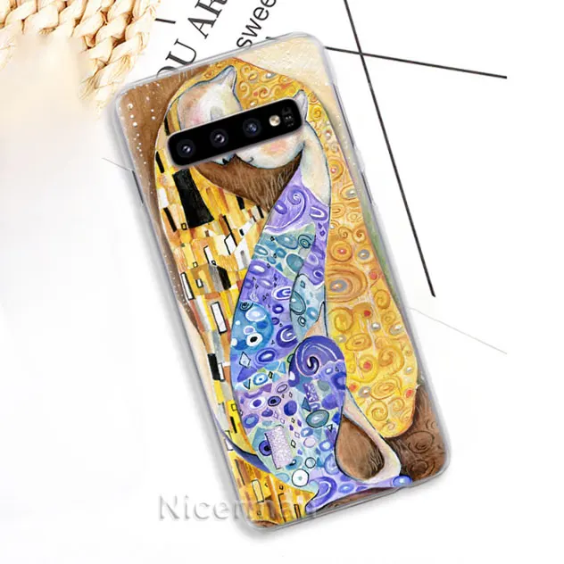 04 Чехол для телефона samsung Galaxy S10e S10 S8 S9 Plus S6 S7 Edge A40 A50 A70 M20, Забавный чехол с рисунком кота, красочная милая твердая обложка - Цвет: 04