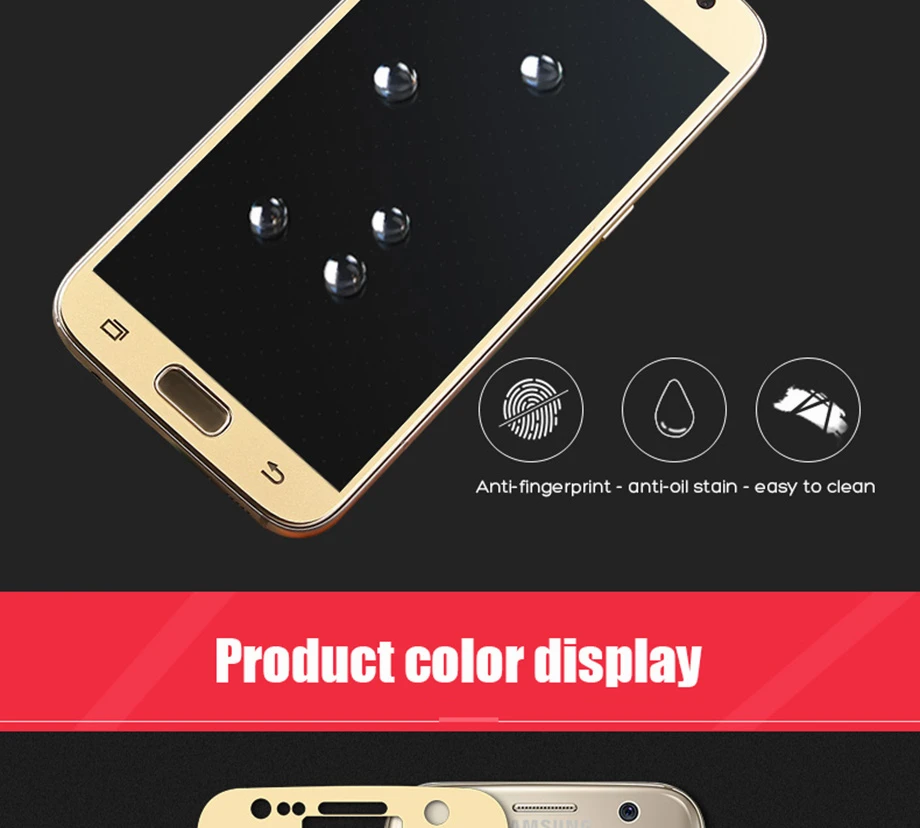 Закаленное стекло с полным покрытием для samsung Galaxy S6 S7 A3 A5 A7 J5 J7 A50 Защитная пленка для экрана