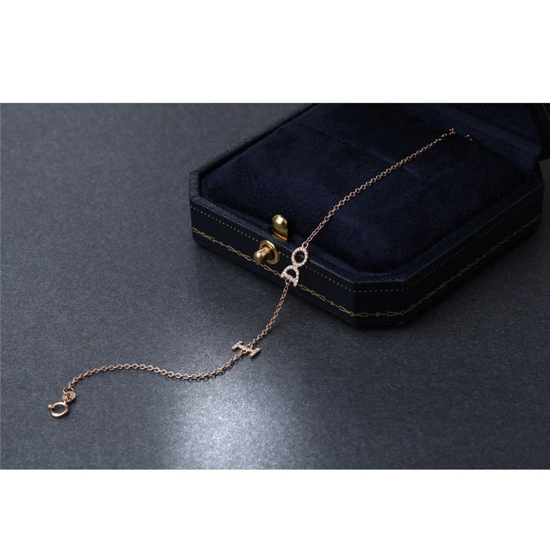 Aazuo 18 K белое золото (Au750) настоящие бриллианты микро проложенные прекрасные буквы