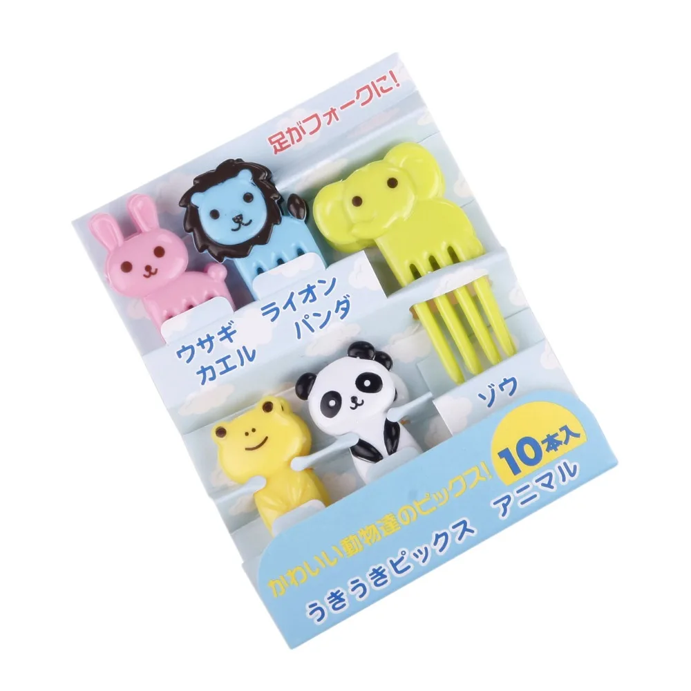 10 шт. для Bento Kawaii животных еда Шпажки для фруктов вилки ланч бокс аксессуар декора инструмент для кемпинга пикника кухни