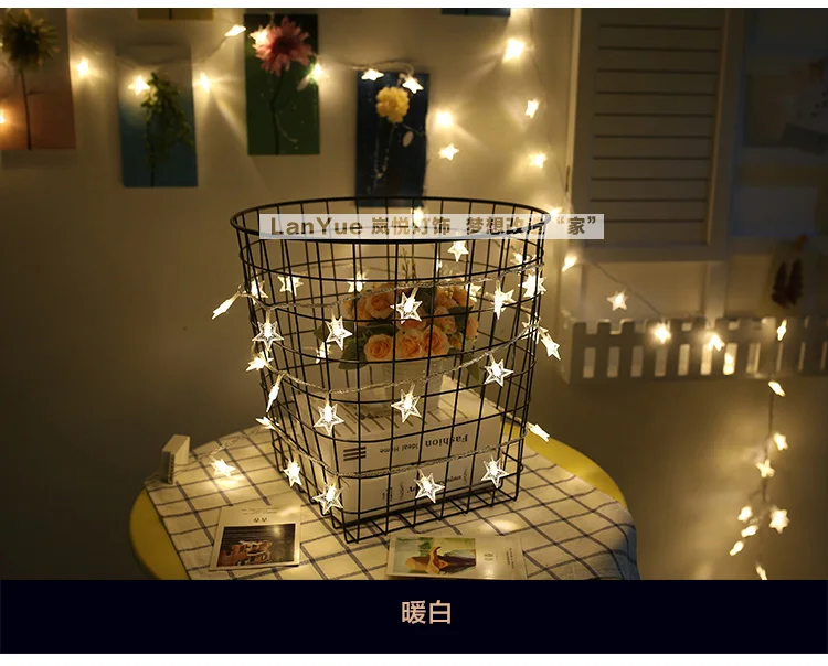 Звезды светодиодные струны легкие гирлянды 10-40leds 1 M-4 M полосы принцесса вечерние дома праздник Рождество Декор 9 цветов пятиконечные L0