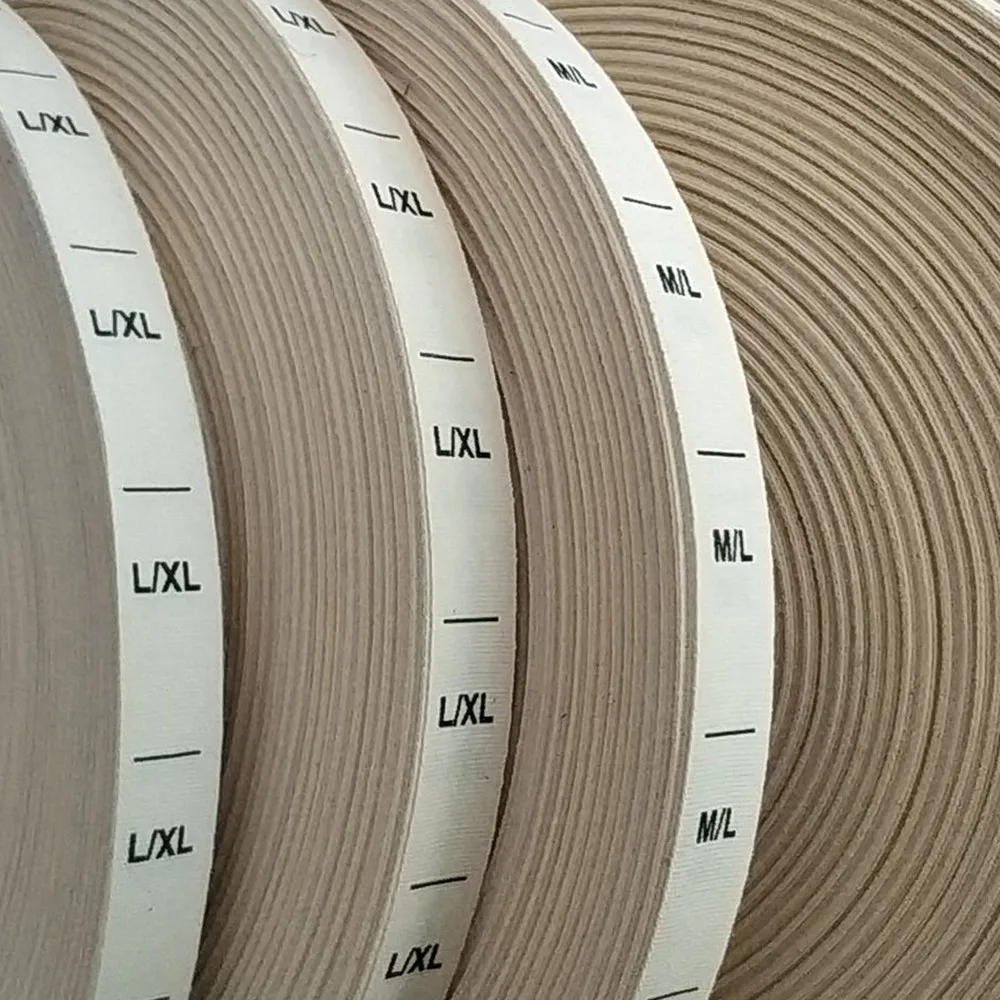 100 Шт Бежевые хлопковые ленты ткань двойной печати размер ярлыки для одежды