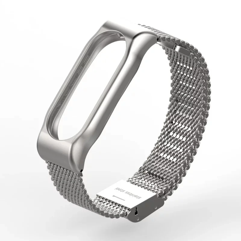 mi band 2 металлический ремешок из нержавеющей стали для Xiaomi mi Band 2 Безвинтовой браслет Сменный ремень для mi Band 2 - Цвет: Silver