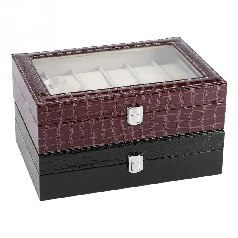 Чехол для часов из искусственной кожи 12 мягких подушек органайзер хранения