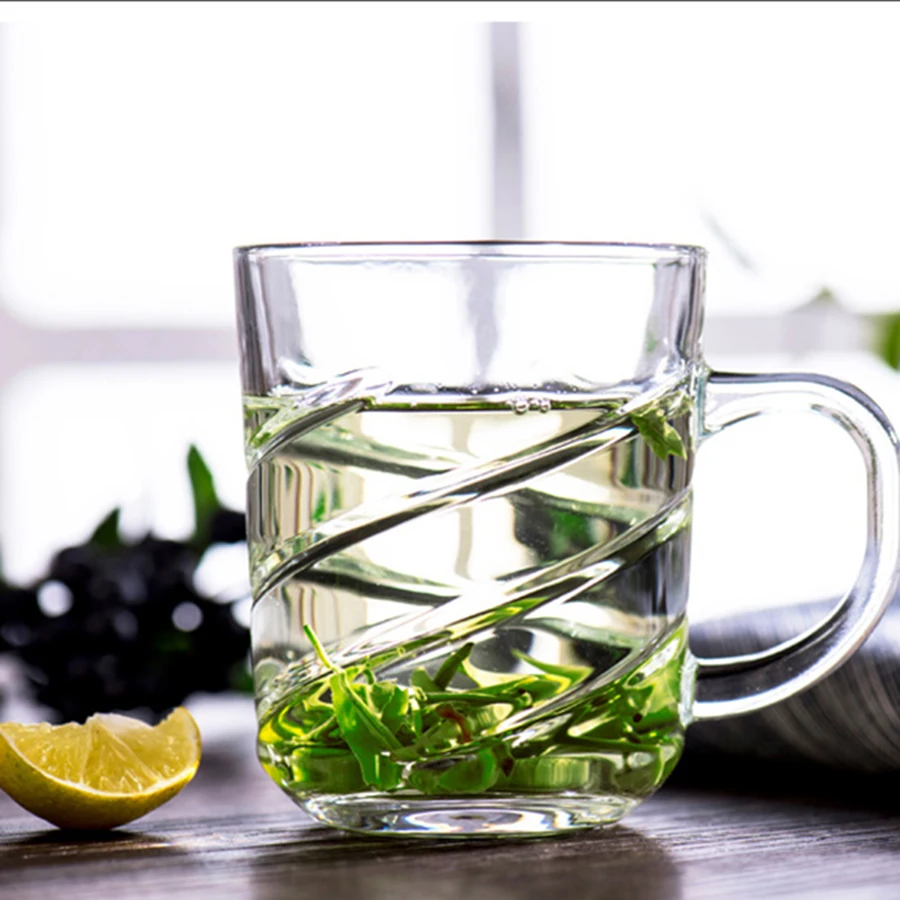 Простые Стеклянные чашки прозрачные кружки без свинца китайская кофейная кружка