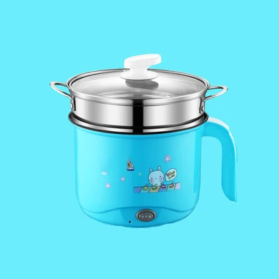 Blue non-stick liner DMWD многофункциональная электрическая сковорода из нержавеющей стали, жаровня, лапша, рис, варочная плита на пару, яйца, суп, кастрюля с подогревом, пароварка для еды, ЕС - Цвет: Blue non-stick liner