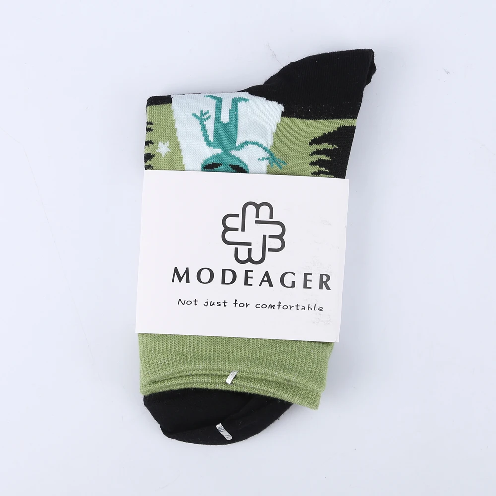 Modeager, 75% хлопок, японский рисунок, Русалочка, инопланетянин, космическая планета, забавные женские носки, новинка, крутые носки, подарок на Рождество для девочек