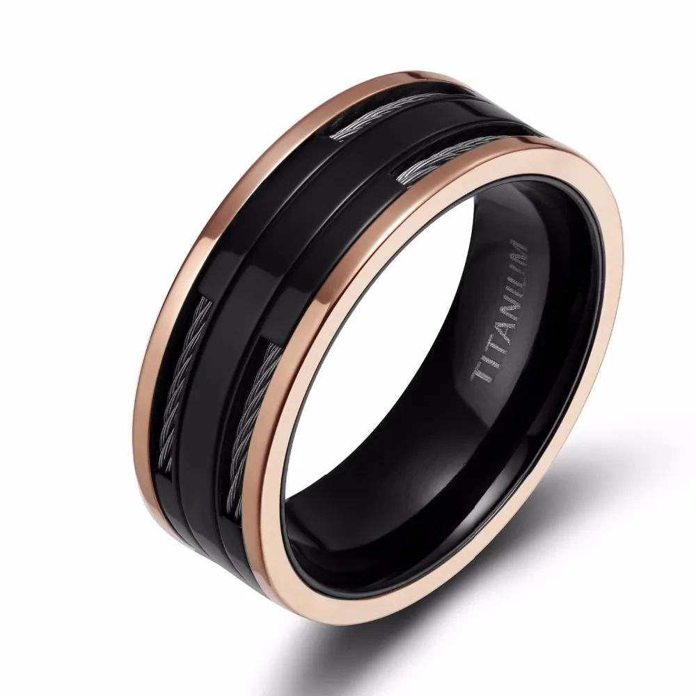 Кольцо из титана и карбида 8 мм черное/розовое/золотое|carbide ring|wedding ringsring engagement |
