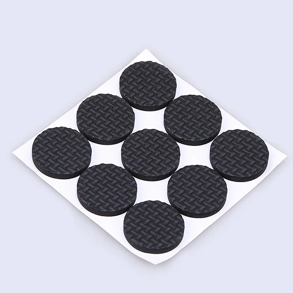 9PCS 27mm Round WHISM черные самоклеющиеся мебельные чехлы для стульев, ног, ног, колпачков, напольные скатерти для 20-90 мм, квадратный круглый нескользящий коврик - Цвет: 9PCS 27mm Round