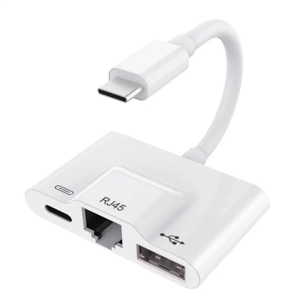 Type B 3-в-1 Тип с разъемами типа C и USB 3,5 мм USB-C цифровой аудио кабель для RJ45 преобразователь OTG кабель проводной Ethernet LAN Netword адаптер Шнур - Цвет: Type B