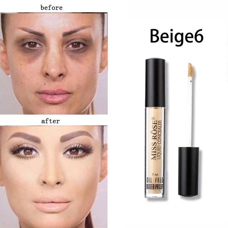 Жидкий консилер MISS ROSE с полным покрытием под глазами водостойкий натуральный