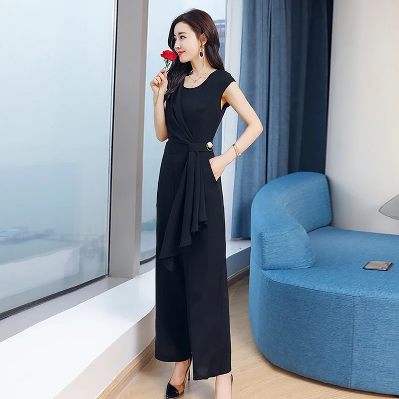 Female Jumpsuit 2019 Summer New Irregular Celebrity Jumpsuit Nordic Way Solid Color Ol Elegant Jumpsuits For Women 2019 DD2076