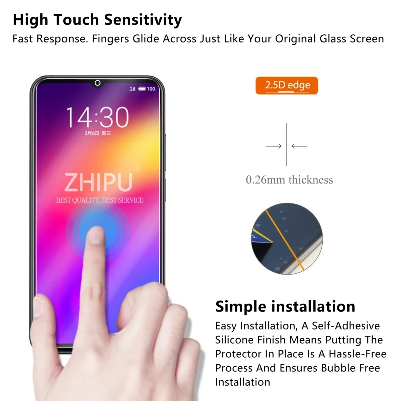2 шт закаленное стекло для Meizu Note 9 Защитное экрана 2.5D H Премиум Закаленное