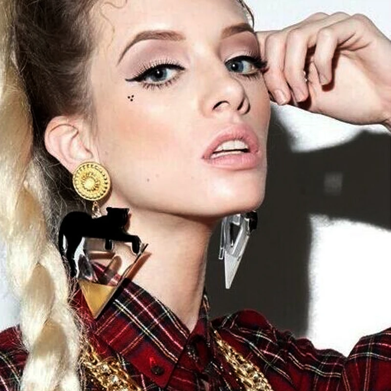 Ювелирные изделия на Хэллоуин универсальные большие акриловые черные