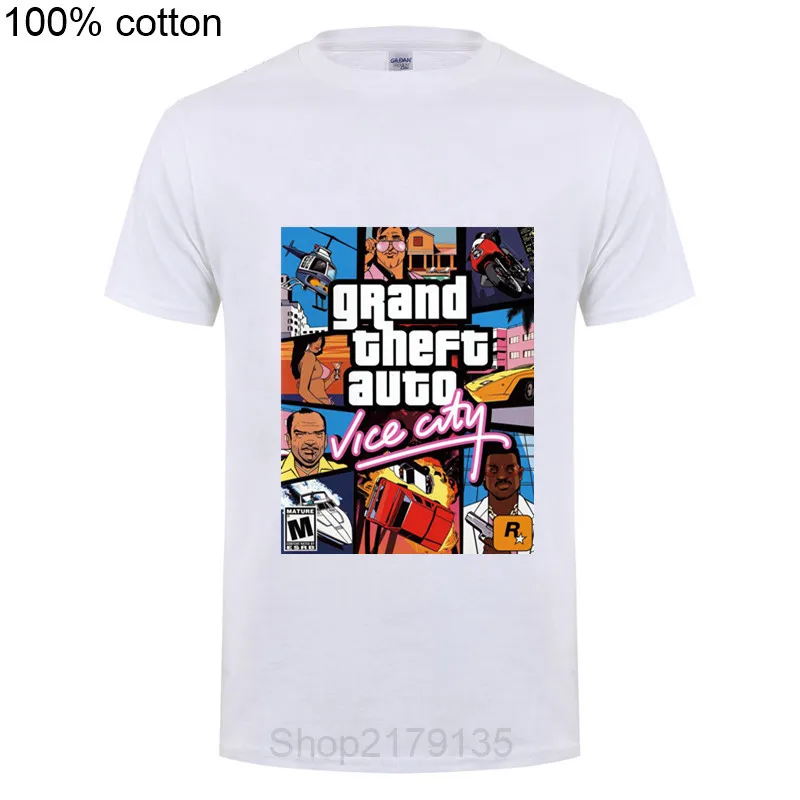 Дропшиппинг Grand Theft Auto Vice City футболка GTA футболки игровые мужские большой высокий