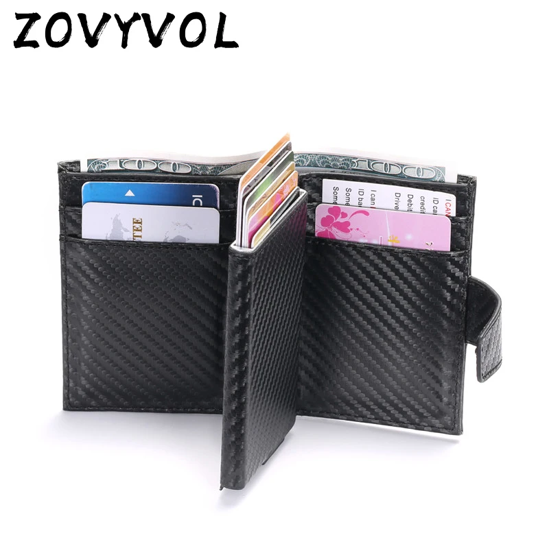 ZOVYVOL Rfid мужчин карты pop up кошелек кожа металл тонкий бумажник кошелек для денег мужской короткий клатч магия smart маленький кошелек
