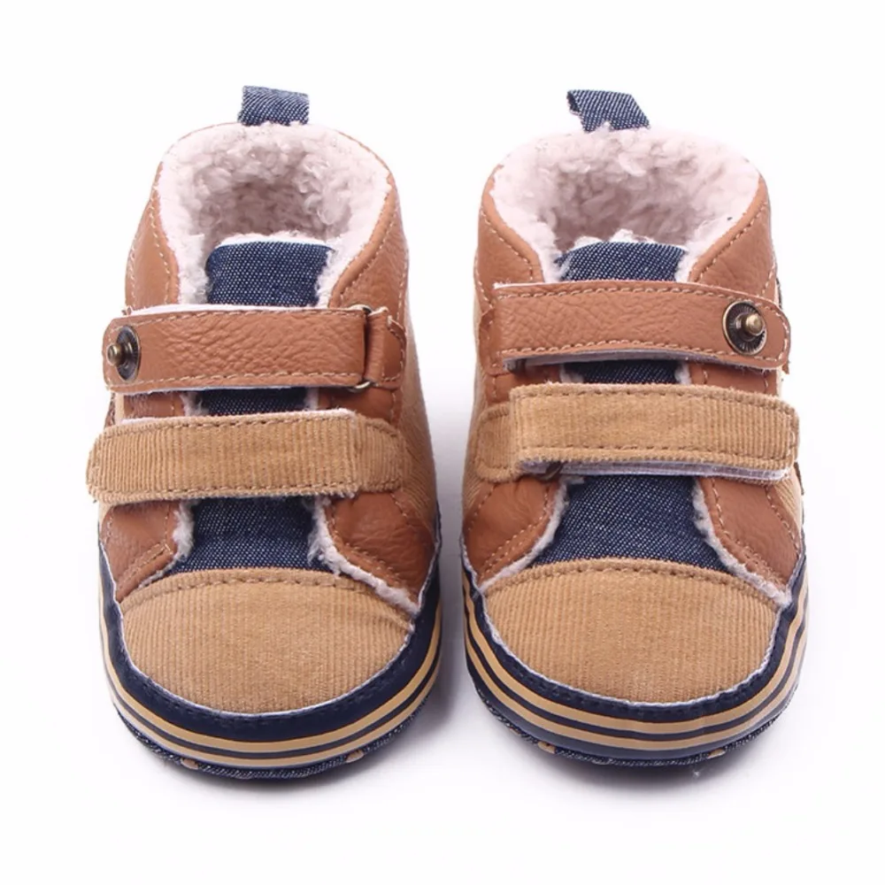 

Autumn Winter Canvas Stitching PU Baby Shoes Baby First Walker Toddler Shoes