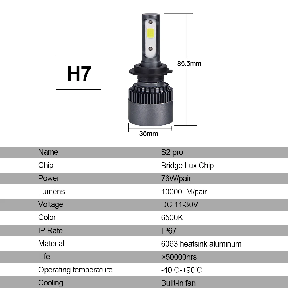 Avacom H1 Светодиодные Автомобильные фары H7 H4 лампы H3 9005/HB3 9006/HB4 HIR2 12V 24V 10000lm 6500K CSP H11/H8