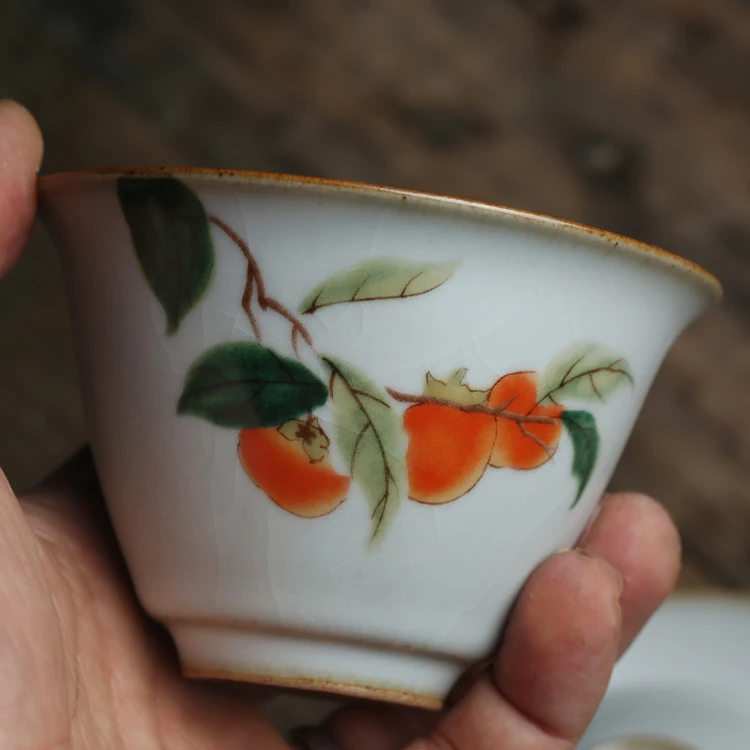 "King tea Mall" фарфор Gaiwan, чайная чашка хурма живопись Gonfu чайные изделия чайные наборы чайные Инструменты подарки