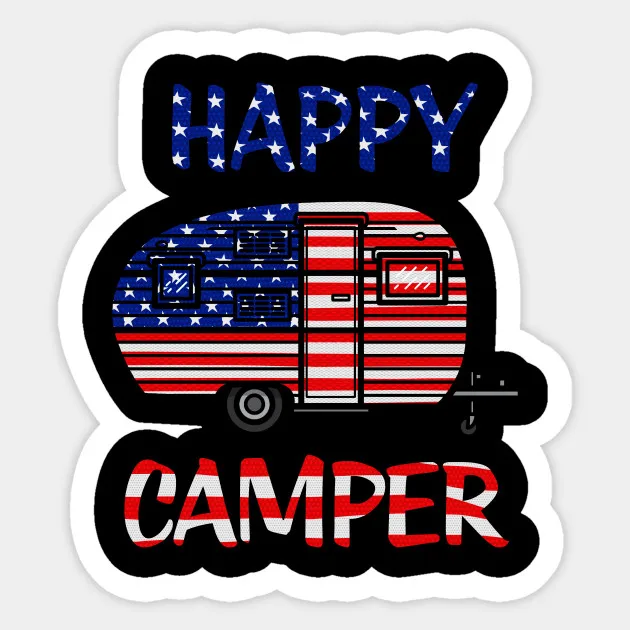 1 шт. Camper Merica Американский счастливый Флаг Гордости 4 июля наклейка для кемпинга