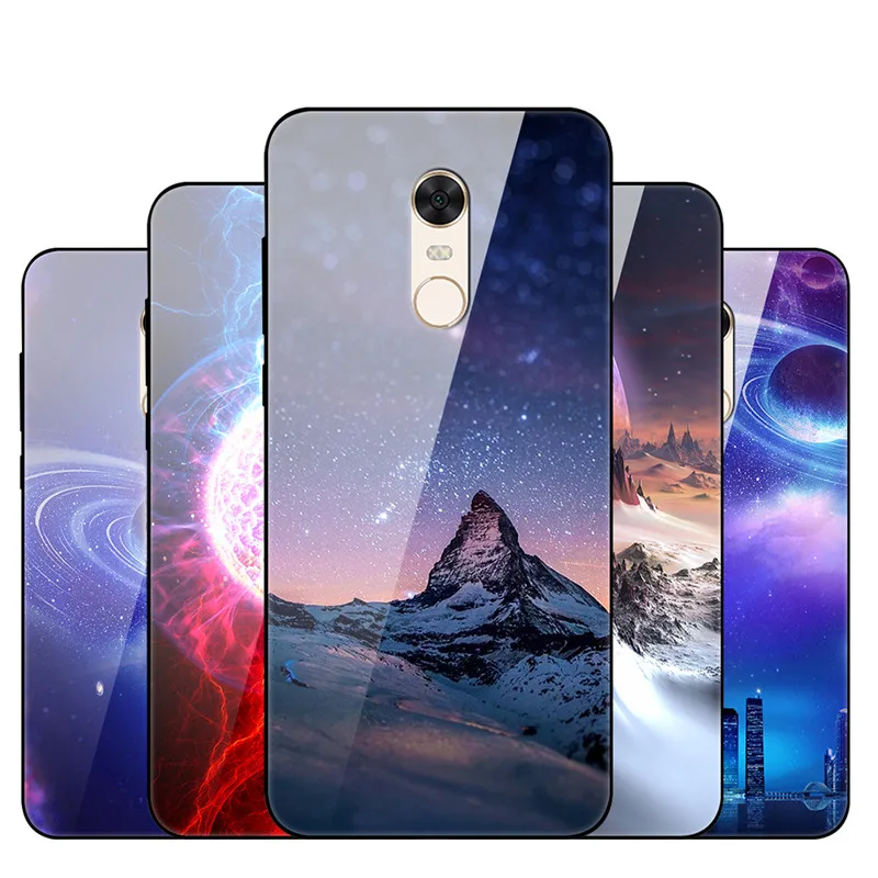 Чехол для Xiaomi Redmi 5 7 дюйма чехол из закаленного стекла черный бампер ТПУ Для Xiomi