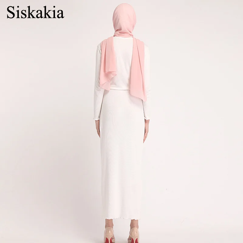 Siskakia женское одноцветное длинное платье карандаш мусульманское с длинным