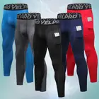 Новые Спортивные Компрессионные тренировочные штаны для бодибилдинга Hombre Фитнес колготки брюки Для мужчин Спорт бег Леггинсы с карманами