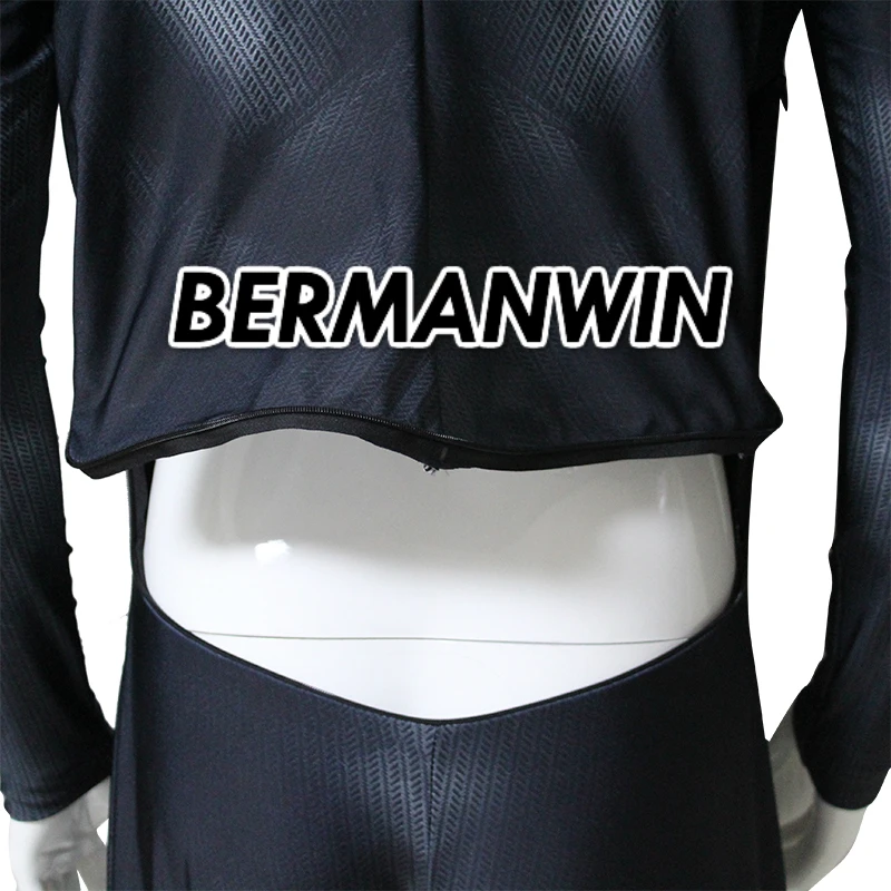 BERMANWIN, высокое качество, черный костюм Бэтмена, взрослый костюм Бэтмена, подкладка для мышц, спандекс, лайкра, зентай, Хэллоуин, косплей, костюм