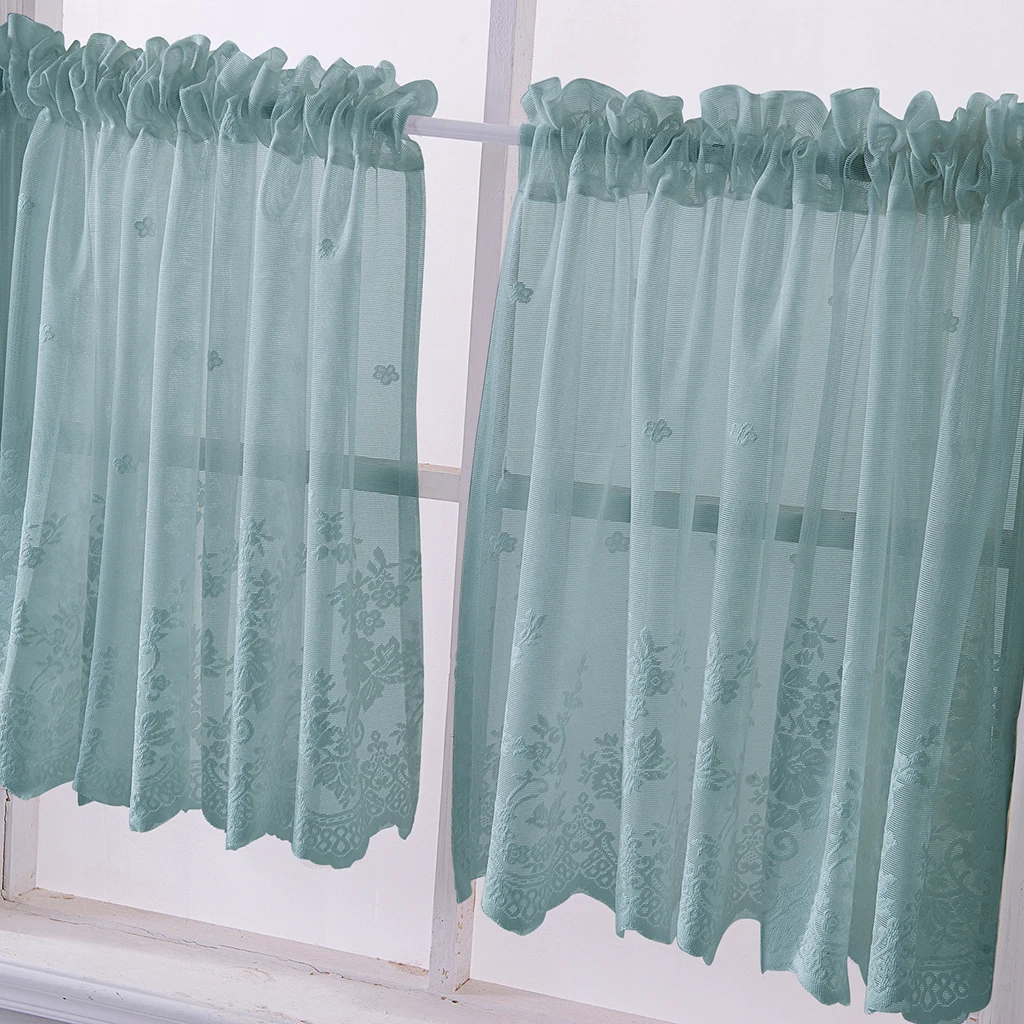 Кружевные занавески на окна с вышивкой 2 панели прозрачные Занавески для кафе