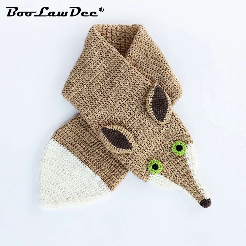 Boolawdee зимние женские вязать животных шарф ручной работы крючком Лоскутные кольца