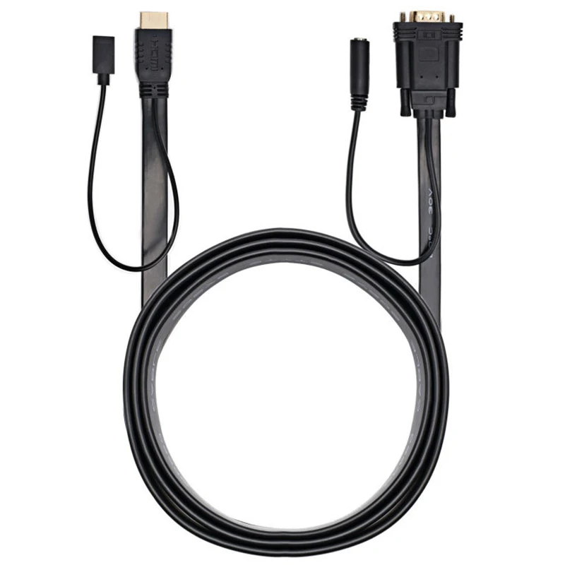 Кабель-адаптер Hdmi-Vga с аудио конвертером источником питания для ПК Hdtv Monitor 1080P |