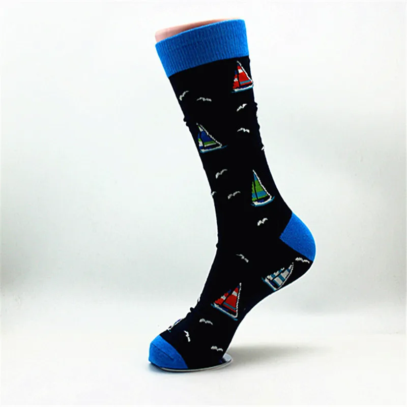 Носки мужские 4 цветов хлопковые повседневные стандартные дышащие с рисунком в