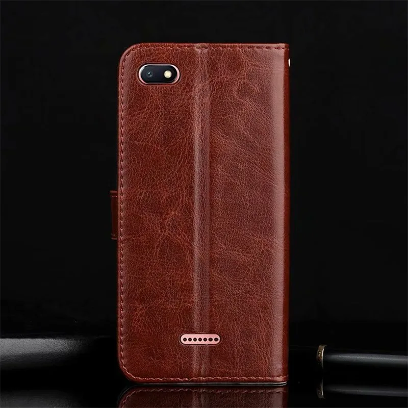 Xiaomi Redmi 6A флип кейс кожаный чехол Ретро Классический для 6 кошелек с подставкой на