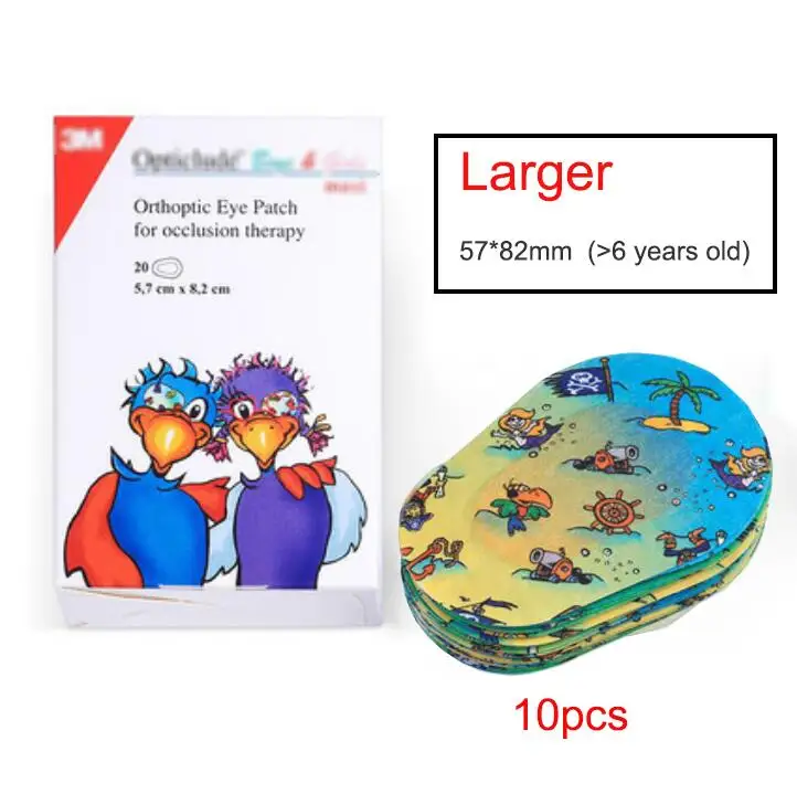 Larger Color 10 шт. Детские патчи для глаз Amblyopia коррекция Amblyopia тренировка Цвета Тени для век мягкие дышащие клейкие повязки D30 - Цвет: Larger Color