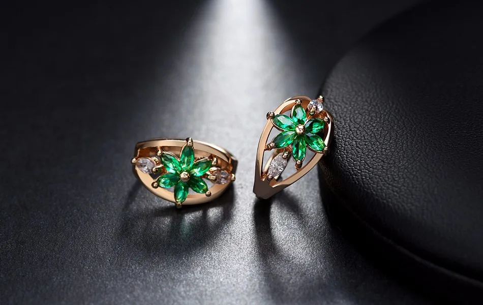 ORSA JEWELS Роскошные Серьги-Гвоздики Золотая Шампань Цветок с Фианитом Женщинам Подарок На День Рождения Бижутерия OME33