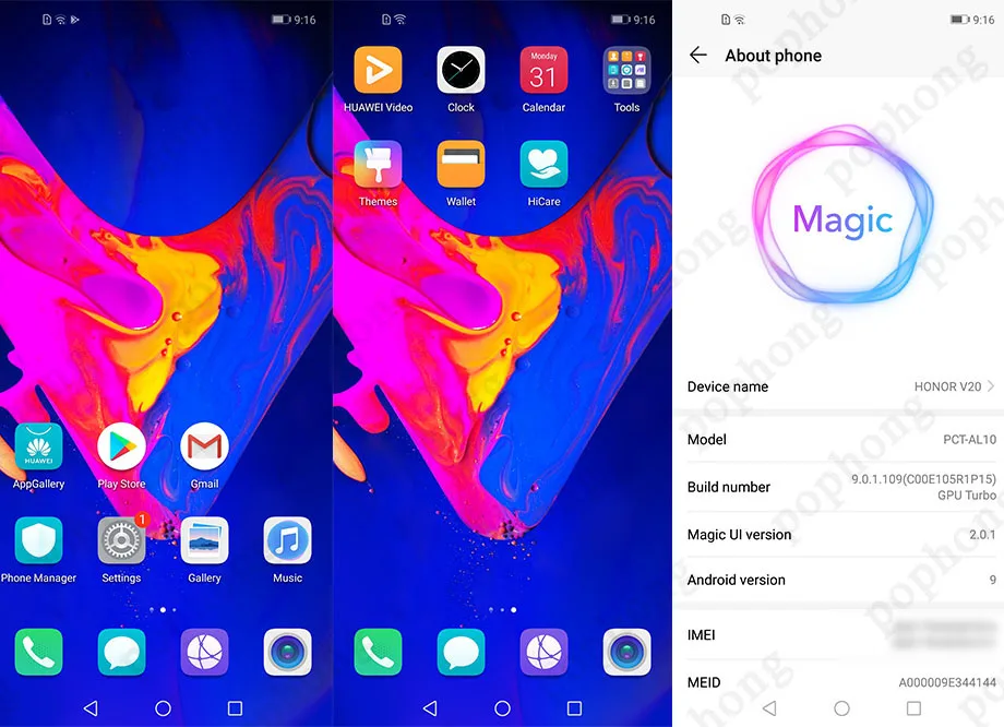 HONOR View 20, Honor V20, 6 ГБ, 128 ГБ, мобильный телефон, 6,4 дюймов, Kirin 980, четыре ядра, Android 9,0, NFC, 4000 мАч