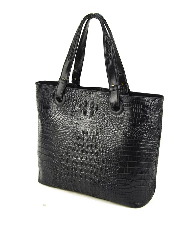 Женская сумка-тоут из натуральной кожи сумка для покупок крокодиловой