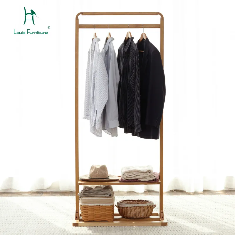 

Louis Fashion Coat Racks Pure Solid Wood Locker Landing Bedroom Clothes