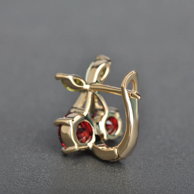 FUNMOR яркие серьги с цирконием кубической огранки в форме вишни медные фруктами