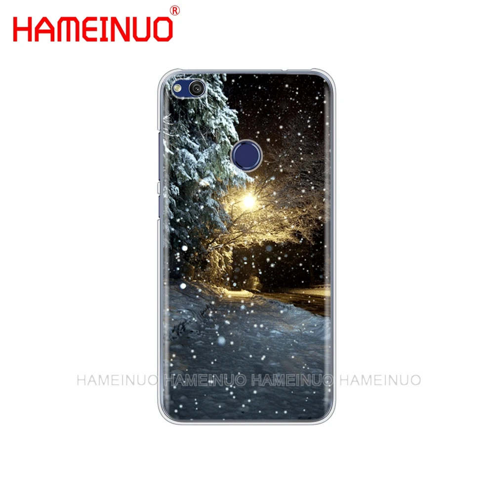 HAMEINUO Пейзаж Зима светильник снежного покрова чехол для телефона для huawei Ascend P7 P8 P9 P10 P20 lite plus pro G9 G8 G7 - Цвет: 43515