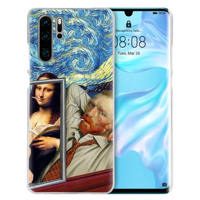 Забавный чехол Mona Lisa для Huawei P20 P30 P Smart 2019 Nova 4 3i P10 P9 P8 Mate 10 20 lite Pro Mini жесткий телефона